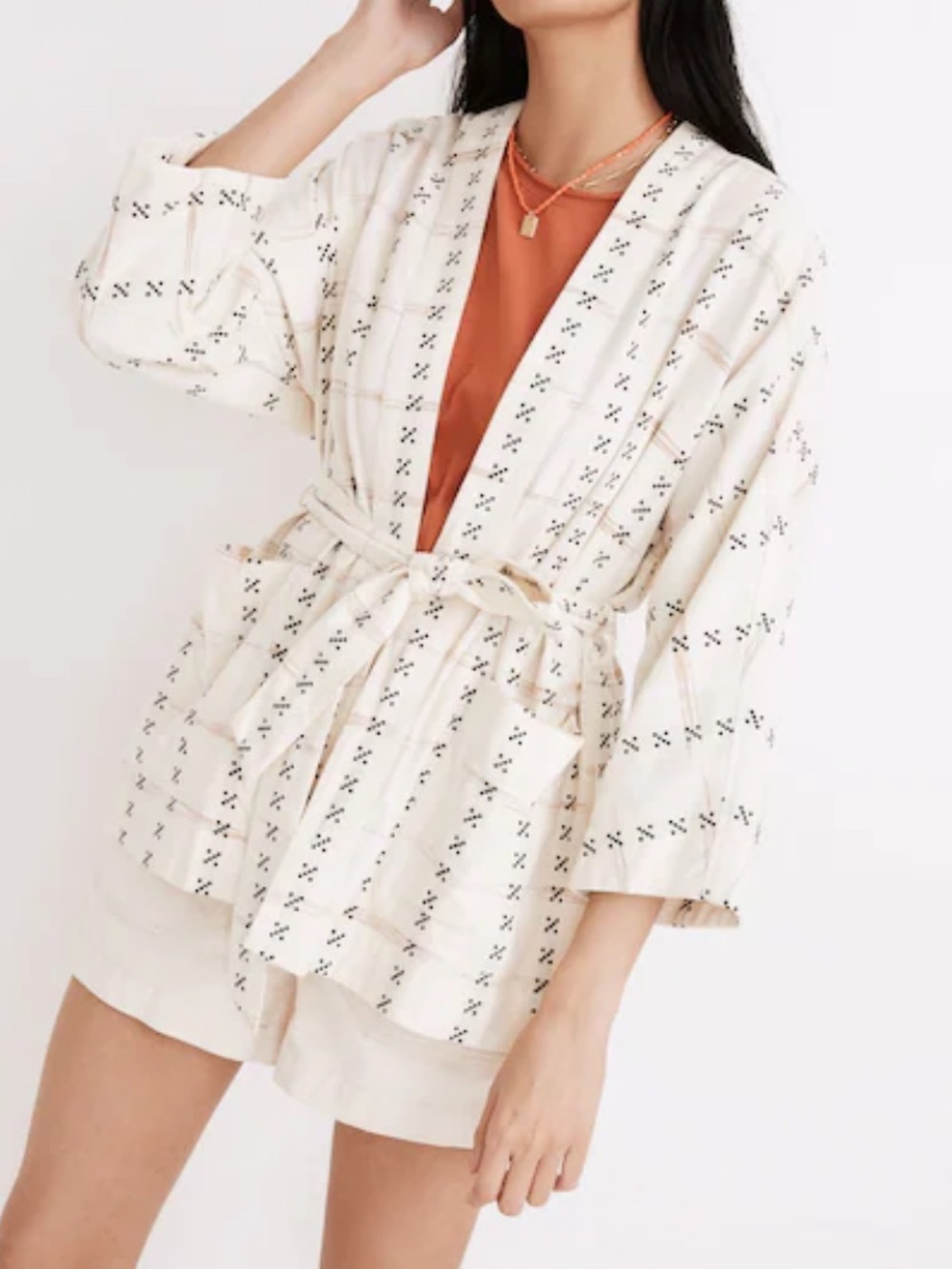 Madewell Jacquard Wrap Tie Jacket NA015 Size L